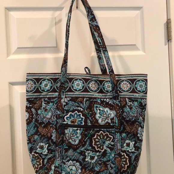 Vera Bradley Tote in turquoise/brown paisley - Picture 3 of 8